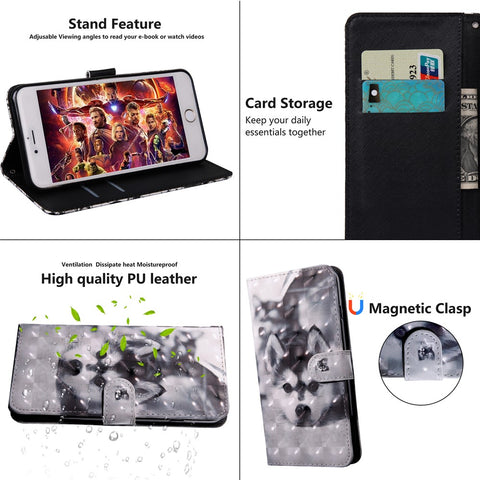 Light Spot Decor Patterned Wallet Leather Cell Phone Case for Huawei Honor 10 Lite / P Smart (2019)
