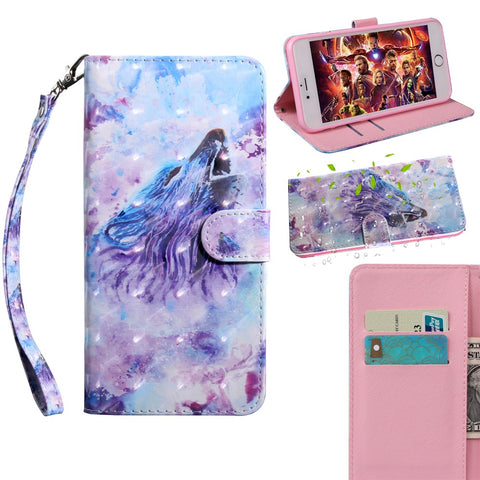 Light Spot Decor Patterned Wallet Leather Cell Phone Case for Huawei Honor 10 Lite / P Smart (2019)