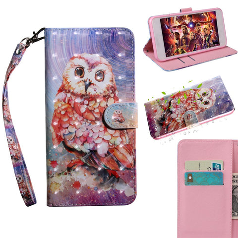 Light Spot Decor Patterned Wallet Leather Cell Phone Case for Huawei Honor 10 Lite / P Smart (2019)