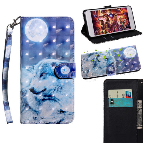 Light Spot Decor Patterned Wallet Leather Cell Phone Case for Huawei Honor 10 Lite / P Smart (2019)