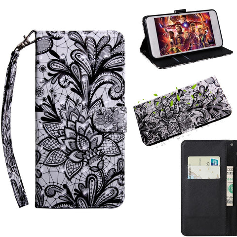 Light Spot Decor Patterned Wallet Leather Cell Phone Case for Huawei Honor 10 Lite / P Smart (2019)