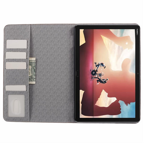 Toothpick Texture PU Leather Smart Cover [Wallet Stand] for Huawei MediaPad M5 lite 10