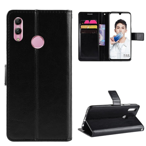 Crazy Horse Wallet Leather Phone Cover with Strap for Huawei P Smart (2019) / Honor 10 Lite