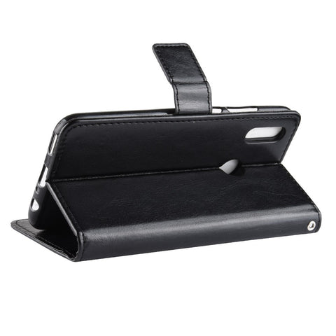 Crazy Horse Wallet Leather Phone Cover with Strap for Huawei P Smart (2019) / Honor 10 Lite