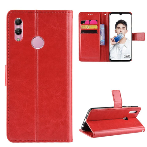 Crazy Horse Wallet Leather Phone Cover with Strap for Huawei P Smart (2019) / Honor 10 Lite
