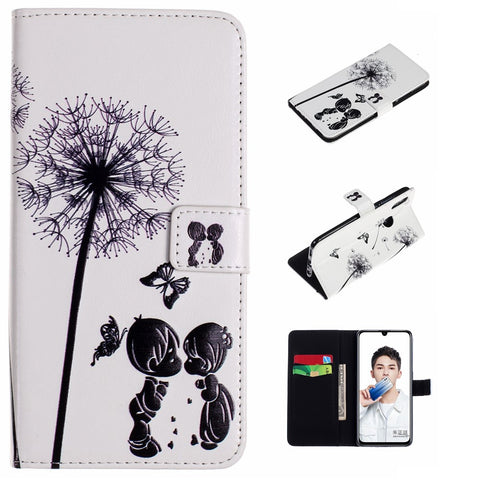Embossment Patterned PU Leather Flip Case for Huawei Honor 10 Lite