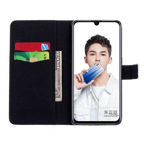 Embossment Patterned PU Leather Flip Case for Huawei Honor 10 Lite