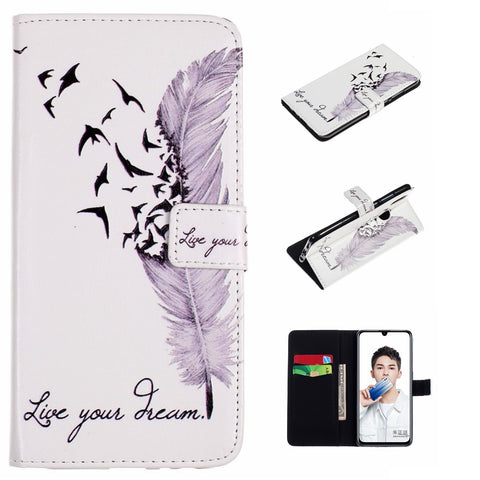 Embossment Patterned PU Leather Flip Case for Huawei Honor 10 Lite