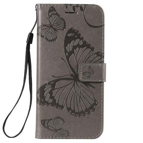For Huawei Honor 10 Lite / P Smart (2019) Wallet Case Floral Butterfly Imprinted Leather Phone Cover Stand