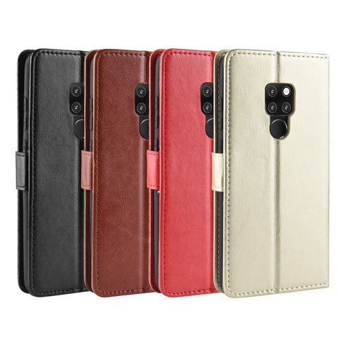 Crazy Horse Wallet Stand Leather Phone Cover for Huawei Mate 20 X