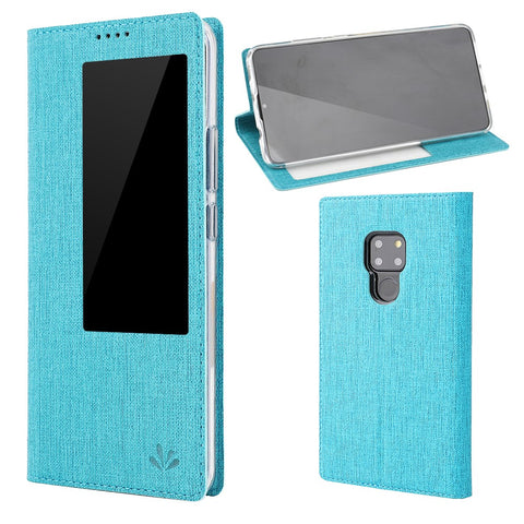 VILI DMX Window View Cross Texture Leather Stand Case Cover for Huawei Mate 20 X