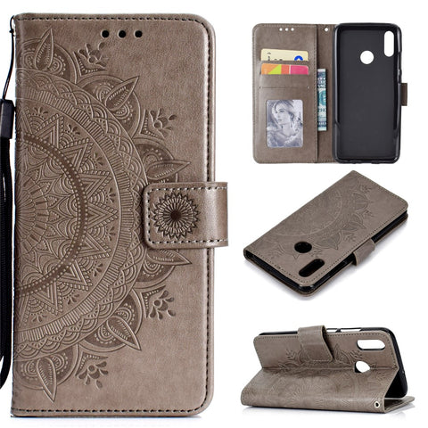 Imprint Flower Leather Wallet Case Cover for Huawei P Smart (2019) / Honor 10 Lite