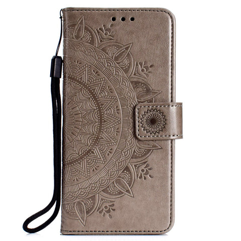 Imprint Flower Leather Wallet Case Cover for Huawei P Smart (2019) / Honor 10 Lite