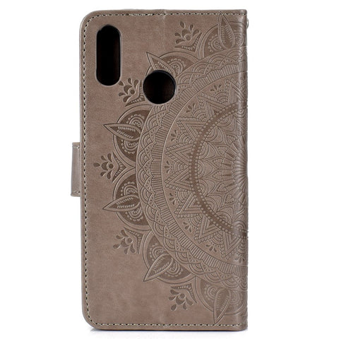 Imprint Flower Leather Wallet Case Cover for Huawei P Smart (2019) / Honor 10 Lite