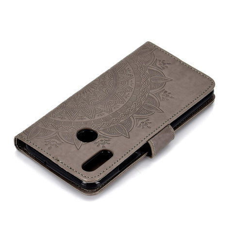 Imprint Flower Leather Wallet Case Cover for Huawei P Smart (2019) / Honor 10 Lite