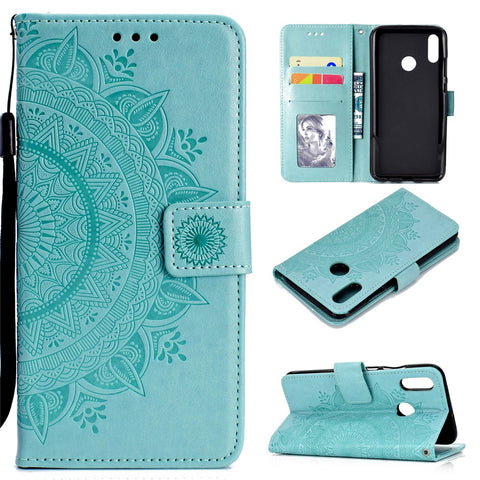 Imprint Flower Leather Wallet Case Cover for Huawei P Smart (2019) / Honor 10 Lite
