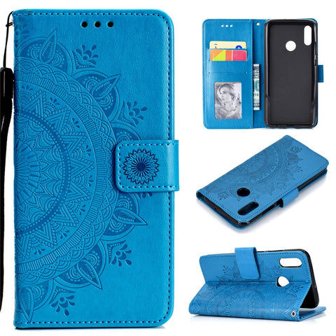 Imprint Flower Leather Wallet Case Cover for Huawei P Smart (2019) / Honor 10 Lite