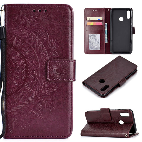 Imprint Flower Leather Wallet Case Cover for Huawei P Smart (2019) / Honor 10 Lite