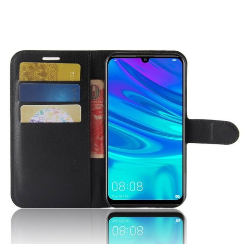 Litchi Texture Wallet Leather Mobile Casing Shell for Huawei Y7 (2019)
