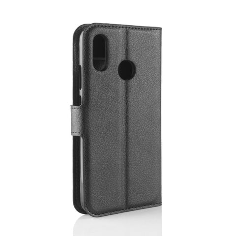 Litchi Texture Wallet Leather Mobile Casing Shell for Huawei Y7 (2019)