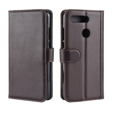 Genuine Split Leather Wallet Cell Phone Cover for Huawei Honor View 20/Honor V20