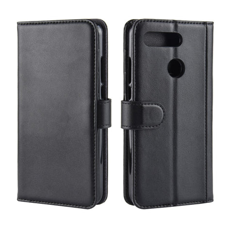 Genuine Split Leather Wallet Cell Phone Cover for Huawei Honor View 20/Honor V20