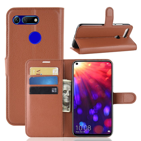 Litchi Texture Leather Cell Phone Case for Huawei Honor View 20 / Honor V20