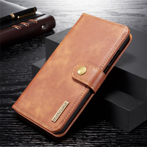 DG.MING For Huawei P30 Lite Detachable 2-in-1 Anti-scratch Split Leather Wallet Shell + PC Back Case