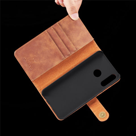 DG.MING For Huawei P30 Lite Detachable 2-in-1 Anti-scratch Split Leather Wallet Shell + PC Back Case