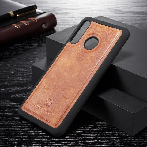 DG.MING For Huawei P30 Lite Detachable 2-in-1 Anti-scratch Split Leather Wallet Shell + PC Back Case