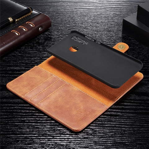 DG.MING For Huawei P30 Lite Detachable 2-in-1 Anti-scratch Split Leather Wallet Shell + PC Back Case