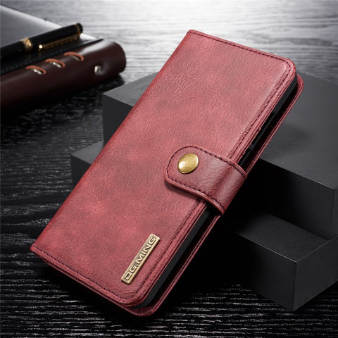 DG.MING For Huawei P30 Lite Detachable 2-in-1 Anti-scratch Split Leather Wallet Shell + PC Back Case