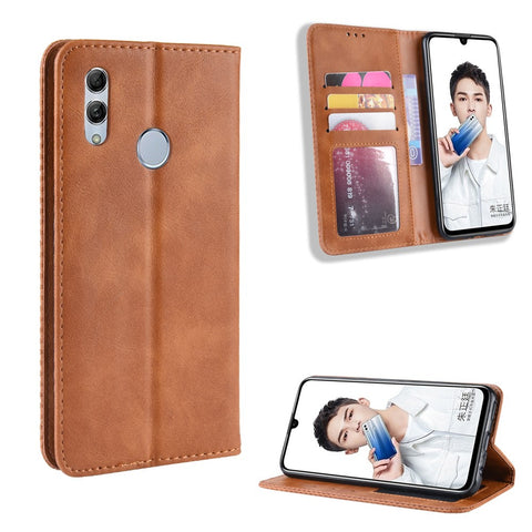 Vintage Style PU Leather Flip Case [Wallet Stand] for Huawei Honor 10 Lite / P Smart (2019) / Nova Lite 3