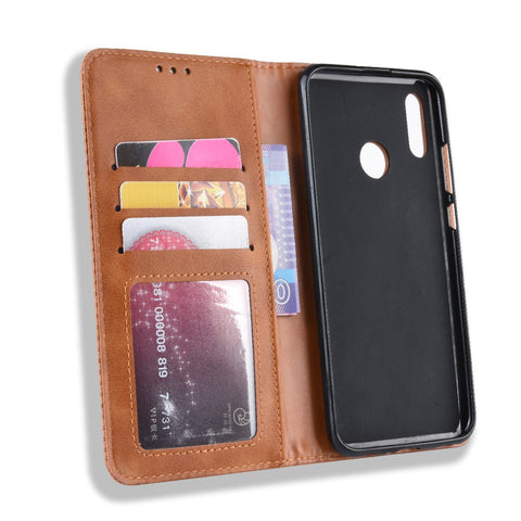 Vintage Style PU Leather Flip Case [Wallet Stand] for Huawei Honor 10 Lite / P Smart (2019) / Nova Lite 3