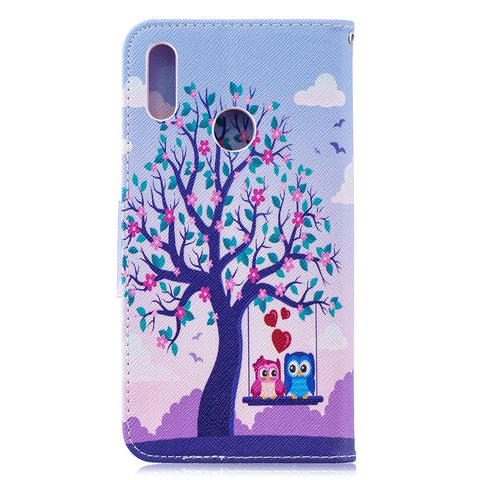 Pattern Printing Leather Wallet Case for Huawei Y7 (2019)