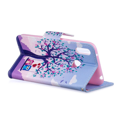 Pattern Printing Leather Wallet Case for Huawei Y7 (2019)