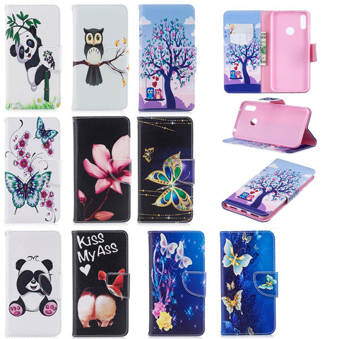 Pattern Printing Leather Wallet Case for Huawei Y7 (2019)