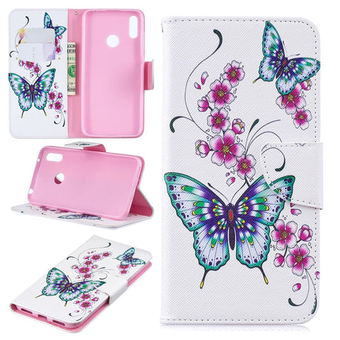 Pattern Printing Leather Wallet Case for Huawei Y7 (2019)