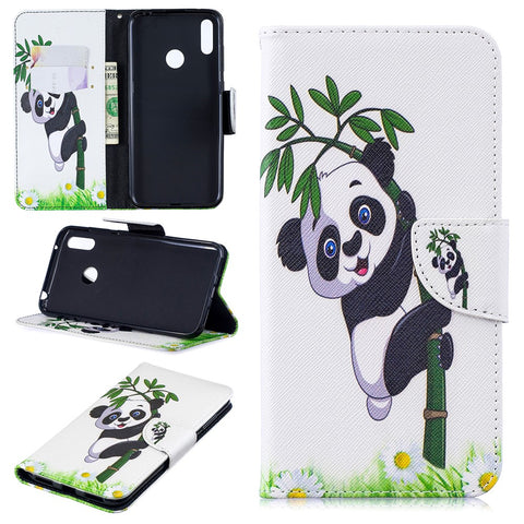 Pattern Printing Leather Wallet Case for Huawei Y7 (2019)