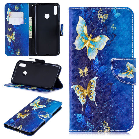 Pattern Printing Leather Wallet Case for Huawei Y7 (2019)