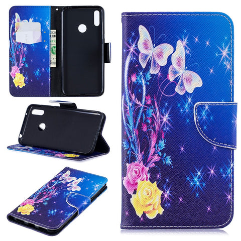 Pattern Printing Leather Wallet Case for Huawei Y7 (2019)