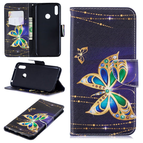 Pattern Printing Leather Wallet Case for Huawei Y7 (2019)