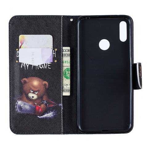 Pattern Printing PU Leather Wallet Phone Case for Huawei Y7 (2019)