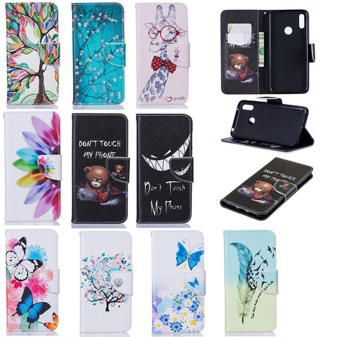 Pattern Printing PU Leather Wallet Phone Case for Huawei Y7 (2019)