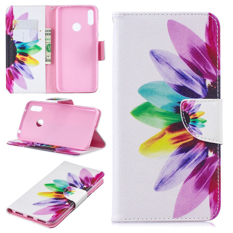 Pattern Printing PU Leather Wallet Phone Case for Huawei Y7 (2019)