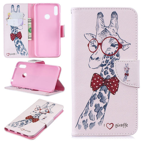 Pattern Printing PU Leather Wallet Phone Case for Huawei Y7 (2019)