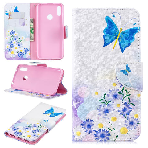 Pattern Printing PU Leather Wallet Phone Case for Huawei Y7 (2019)