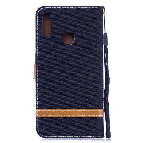 Assorted Color Jeans Cloth Wallet Stand Leather Case for Huawei Y7 (2019)