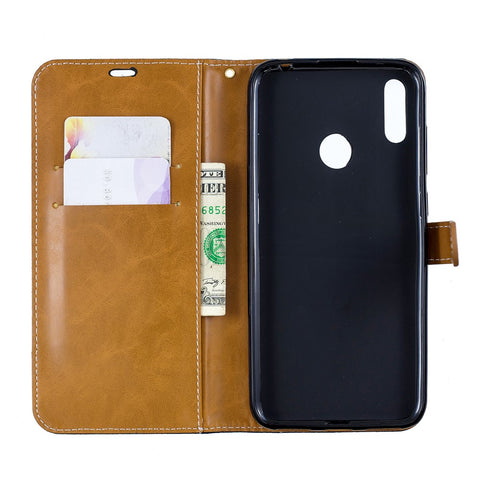 Assorted Color Jeans Cloth Wallet Stand Leather Case for Huawei Y7 (2019)