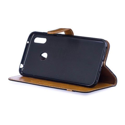 Assorted Color Jeans Cloth Wallet Stand Leather Case for Huawei Y7 (2019)